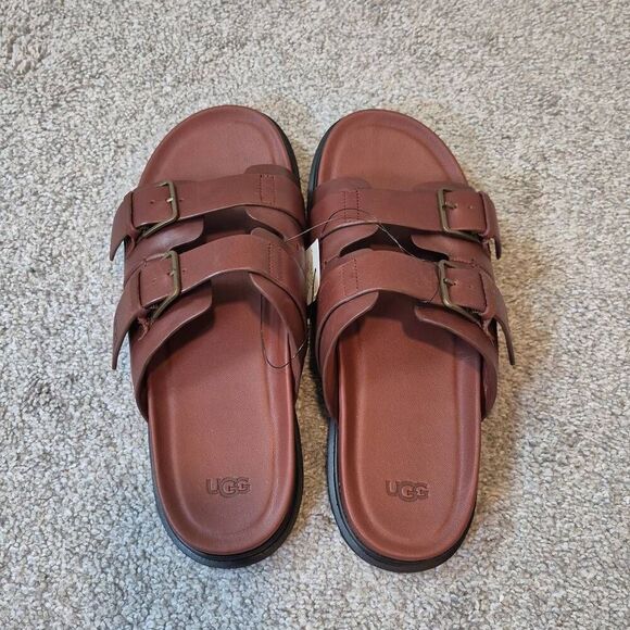 UGG Men's Capitola Buckle Brown Slide Sandal Slipper Size 11 - Picture 3 of 5